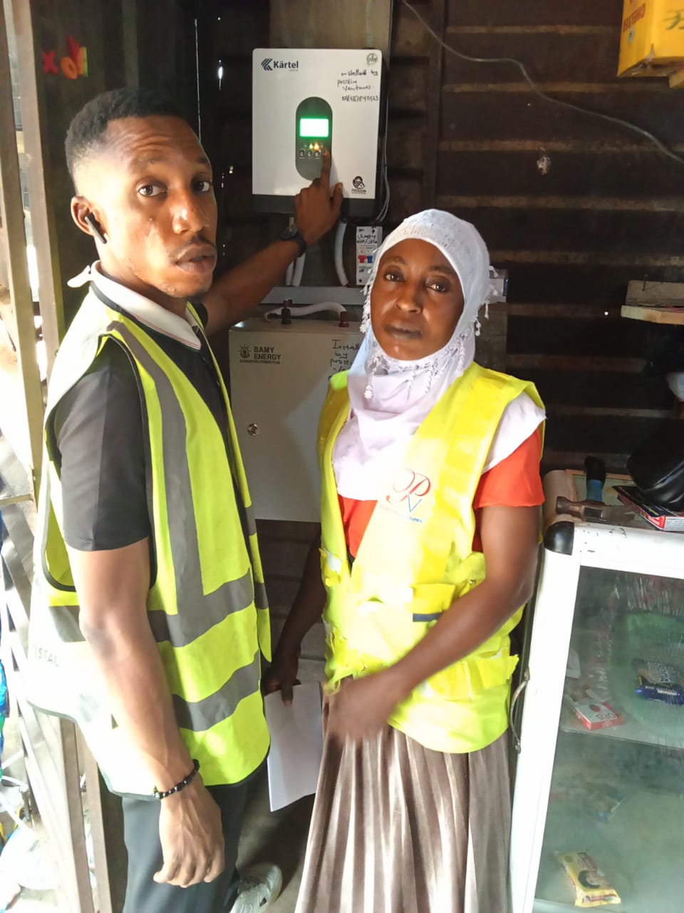 Prostim team at an inverter installation